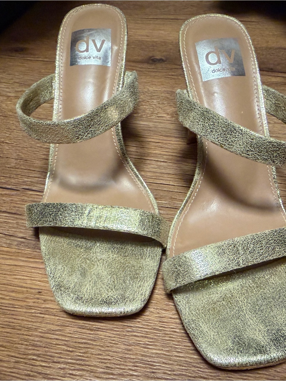 Dolce Vita Gold Strappy Heels (like new!)
